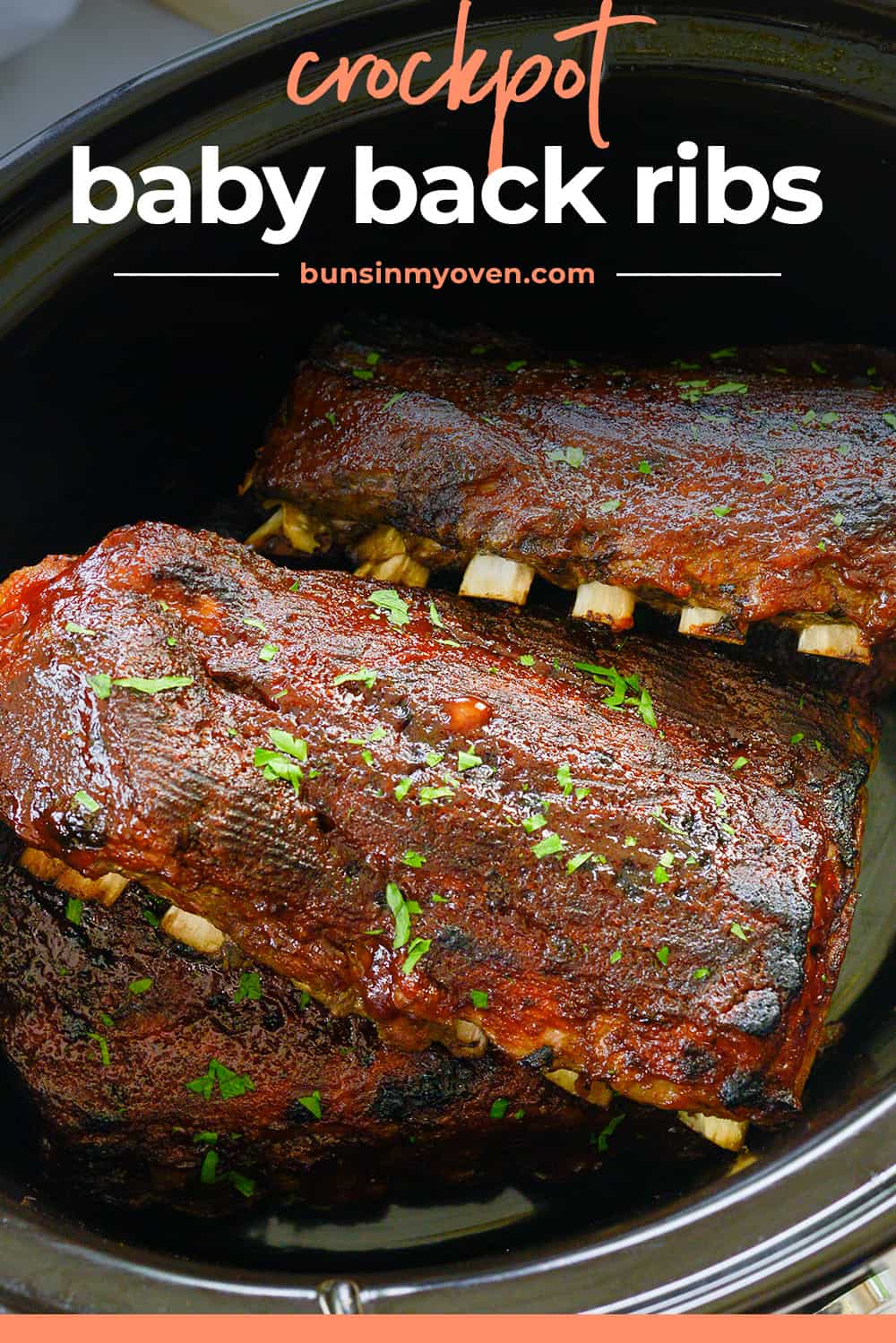 corckpot baby back ribs in slow cooker.