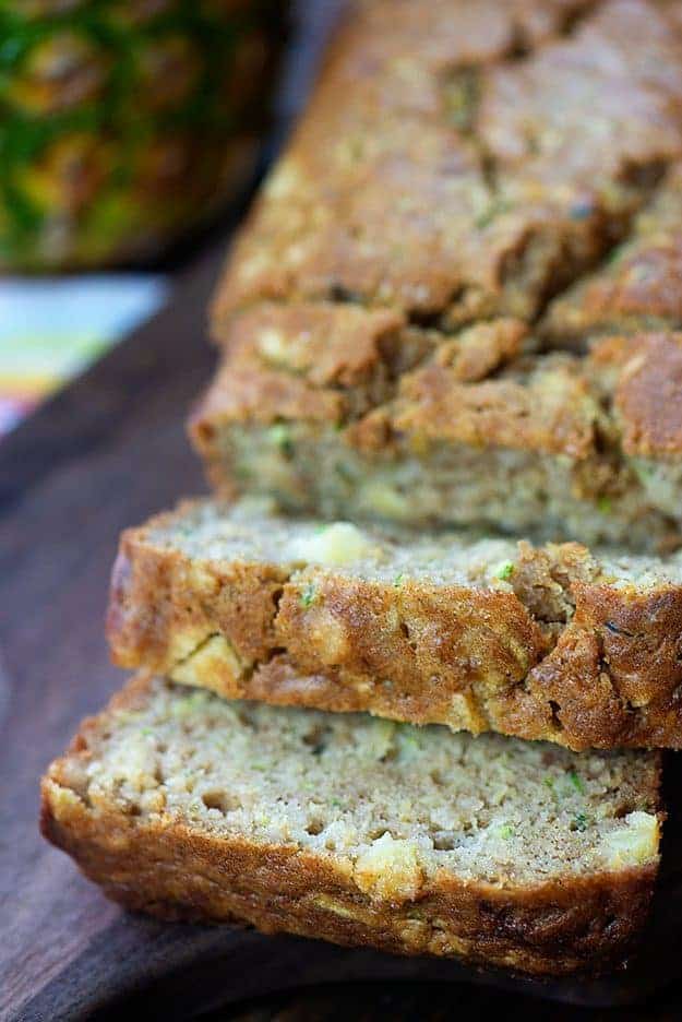 A close up of a sliced loaf of bread.