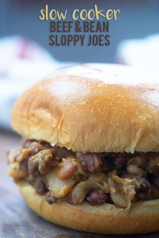 A close up of a sloppy joe on a bun.