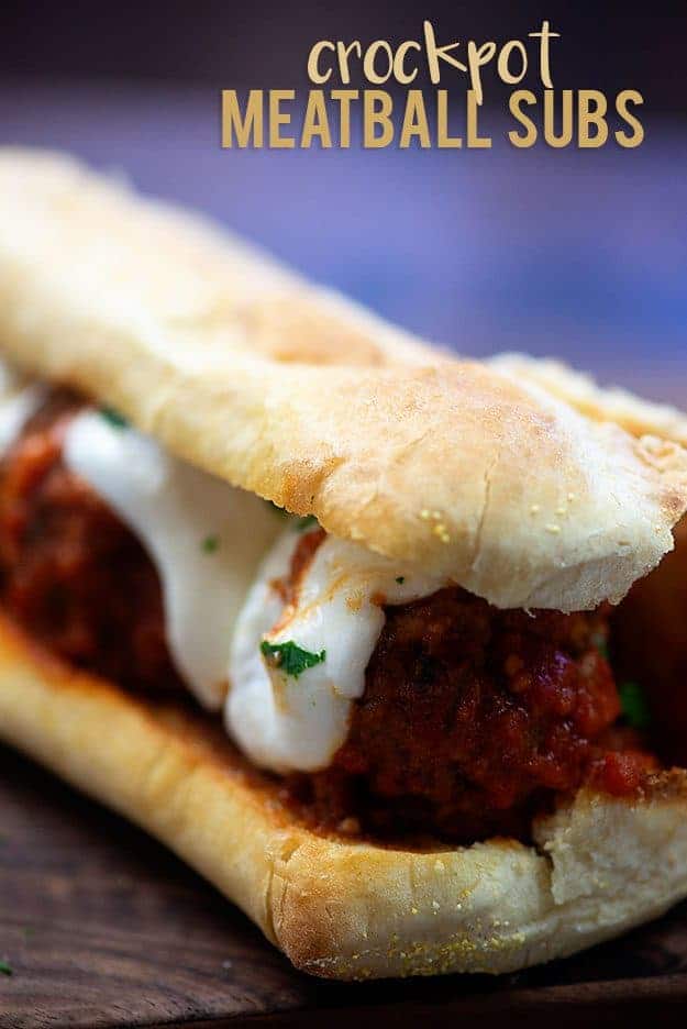 A close up of a meatball sandwich