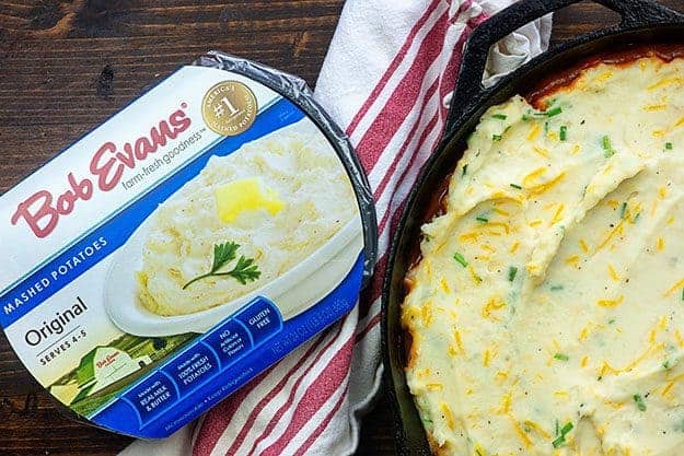 sloppy joe shepherd's pie with bob evans mashed potatoes