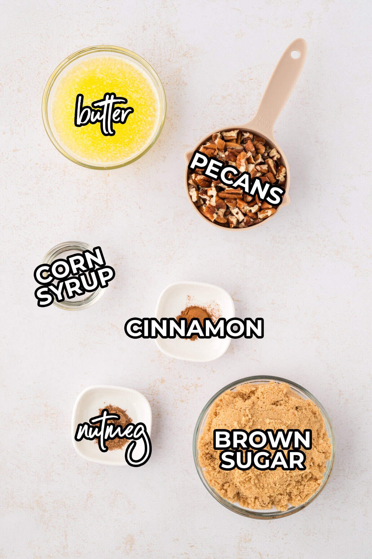 Ingredients for praline topping.