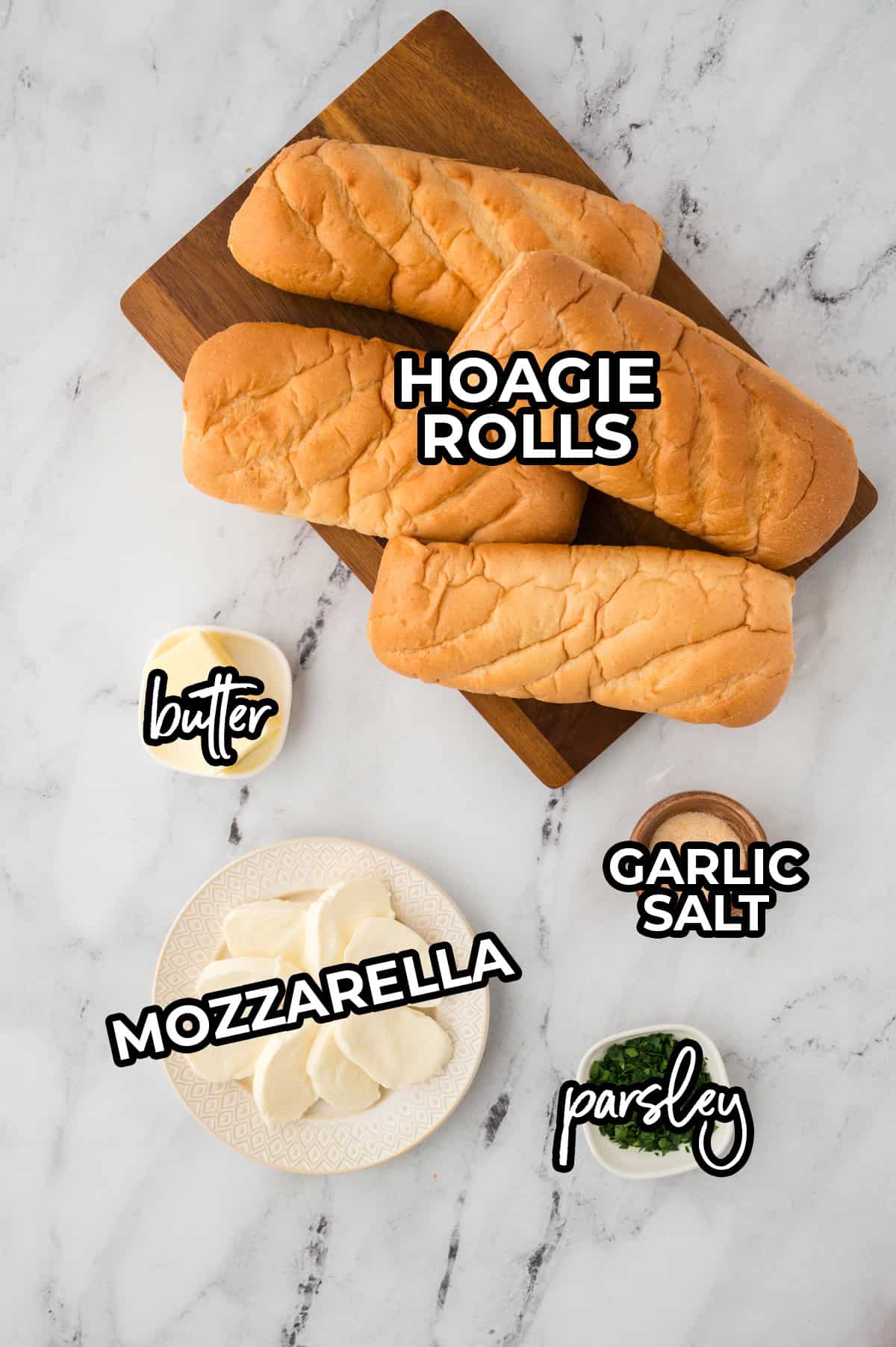 Ingredients to make meatball subs.