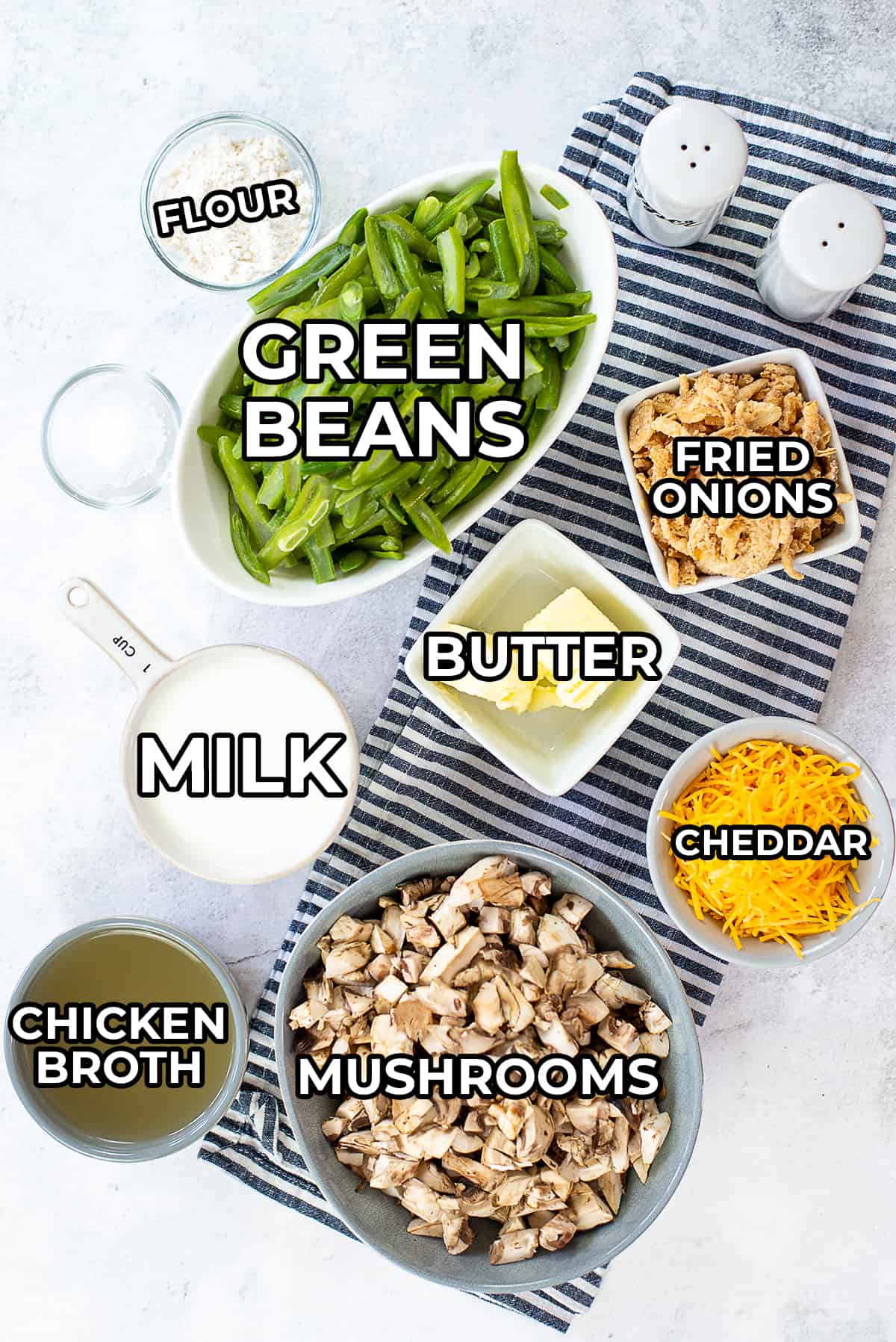 ingredients for slow cooker green bean casserole.