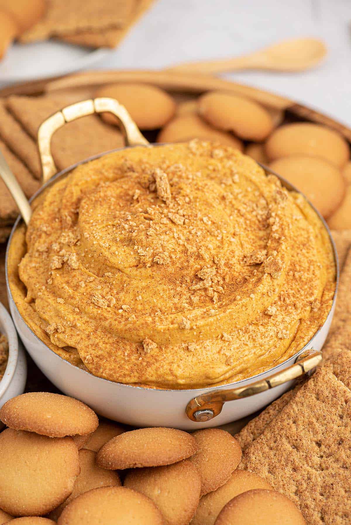 pumpkin dip in bowl.