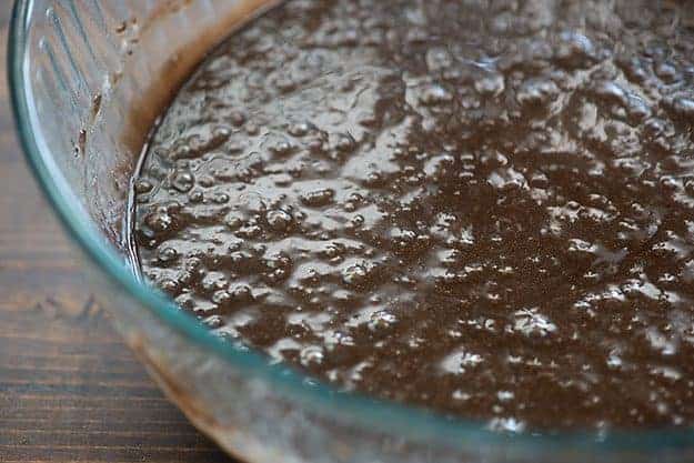 buttermilk cake batter in glass bowl