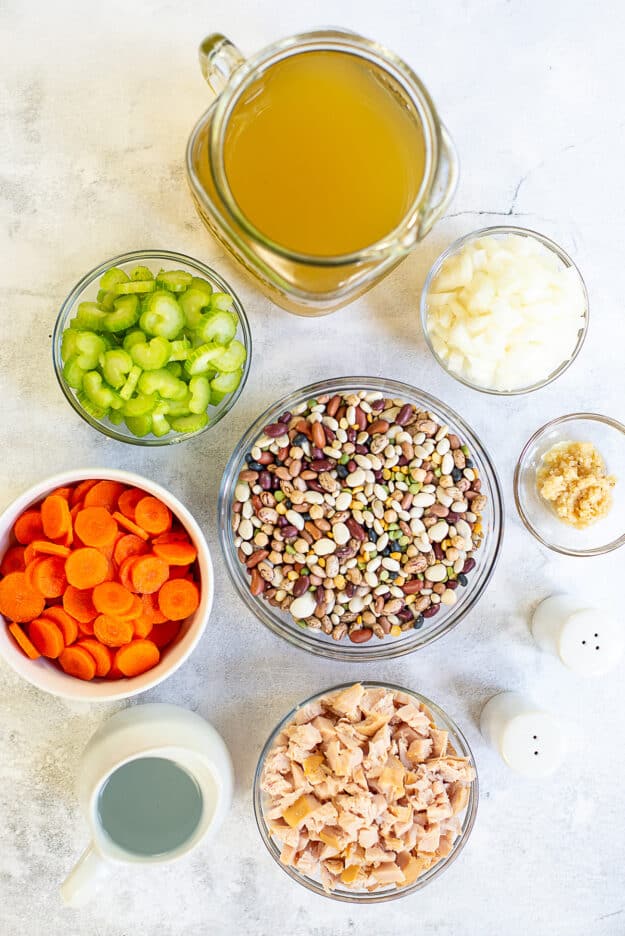 ingredients for turkey soup recipe.