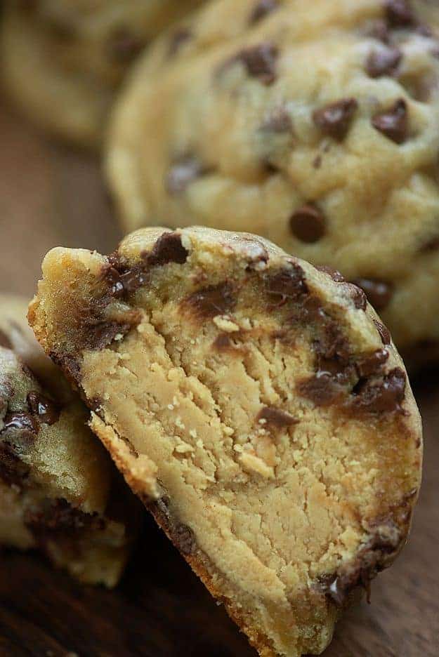 A close up of a stuffed cookie.