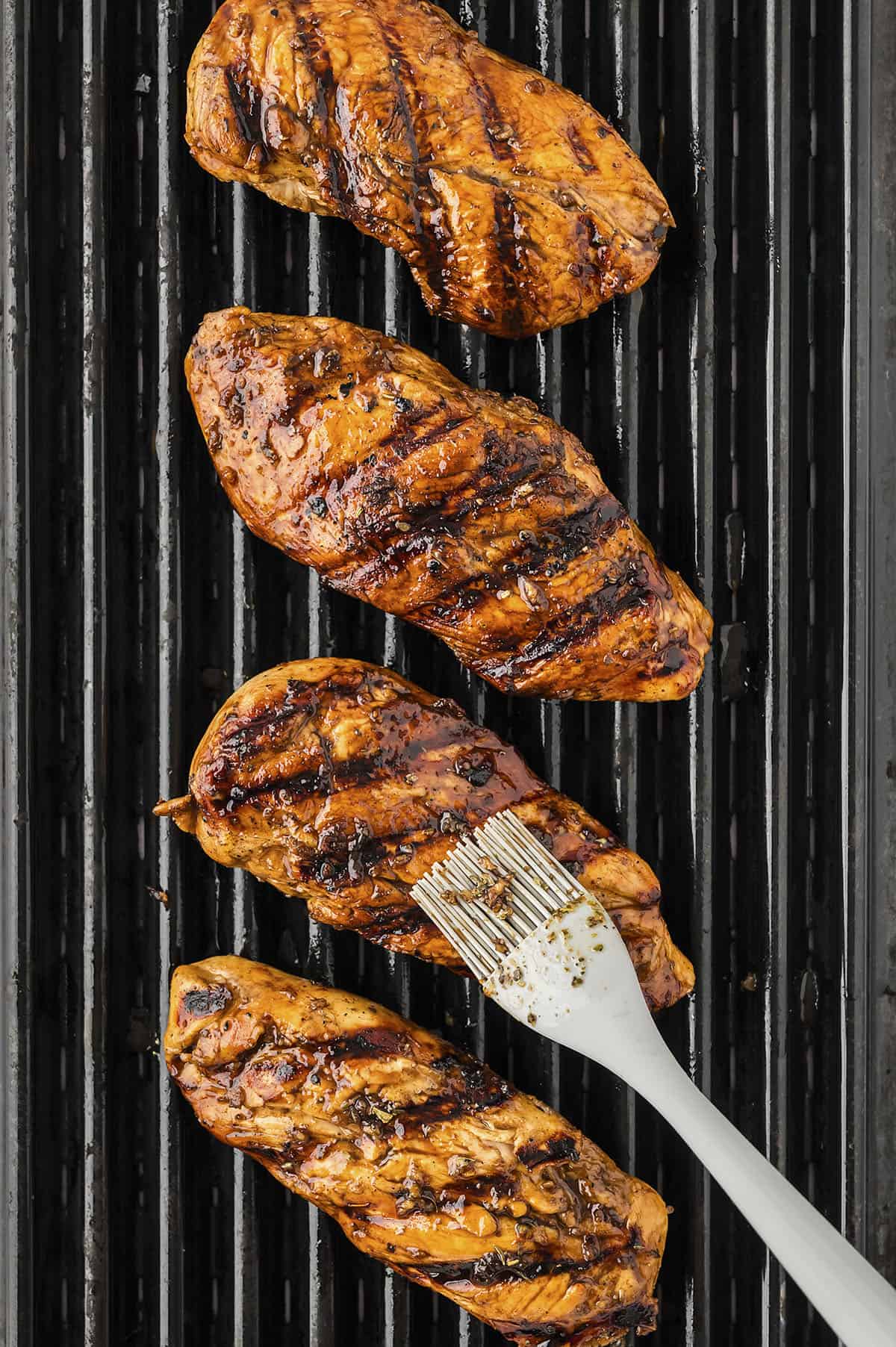 Balsamic chicken on the grill.