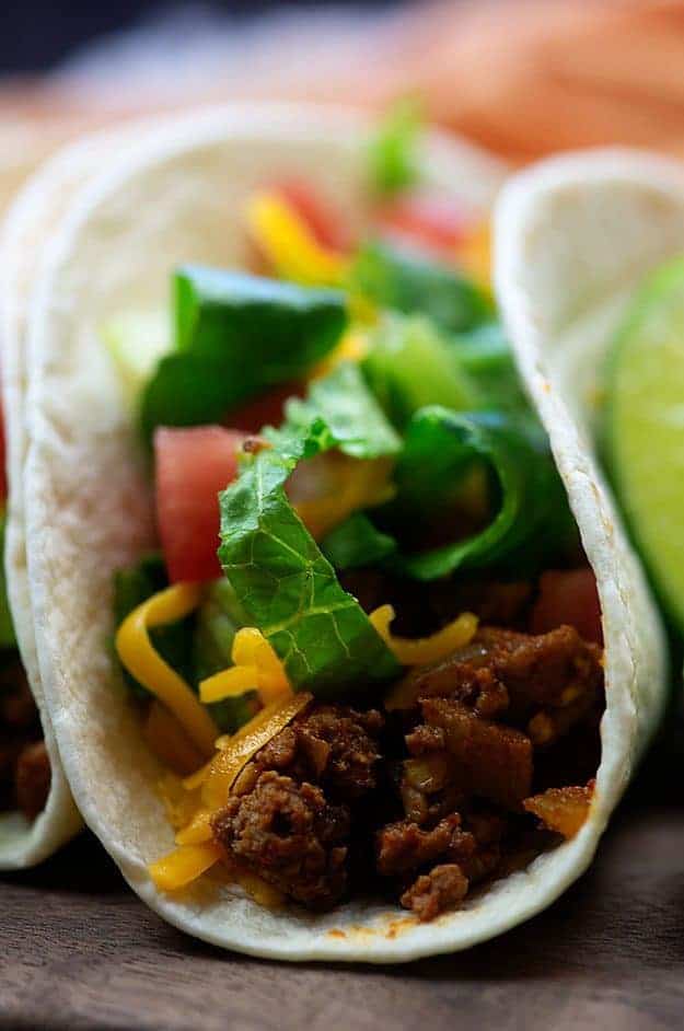 A closeup of a taco 
