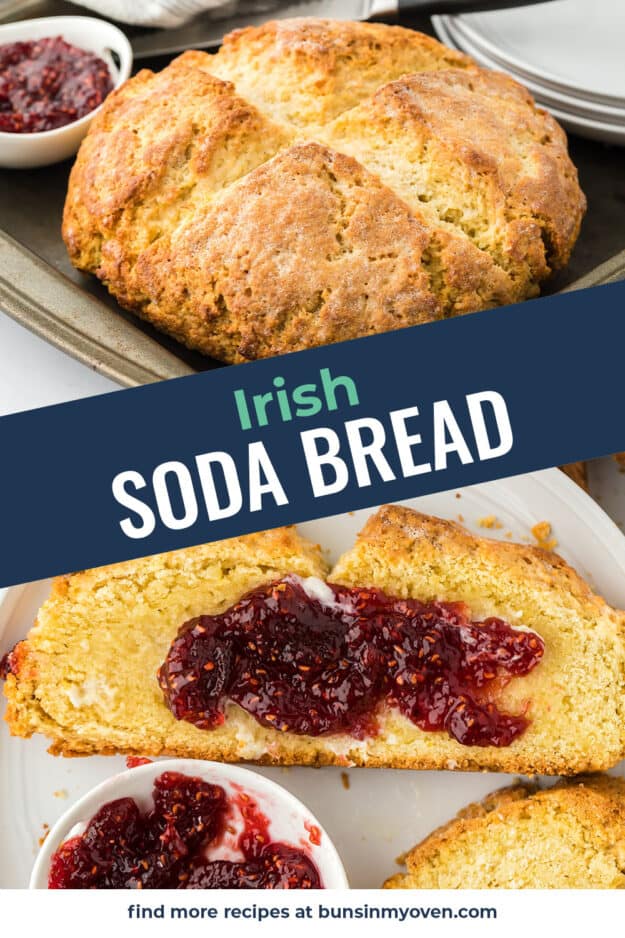 Collage of soda bread images.