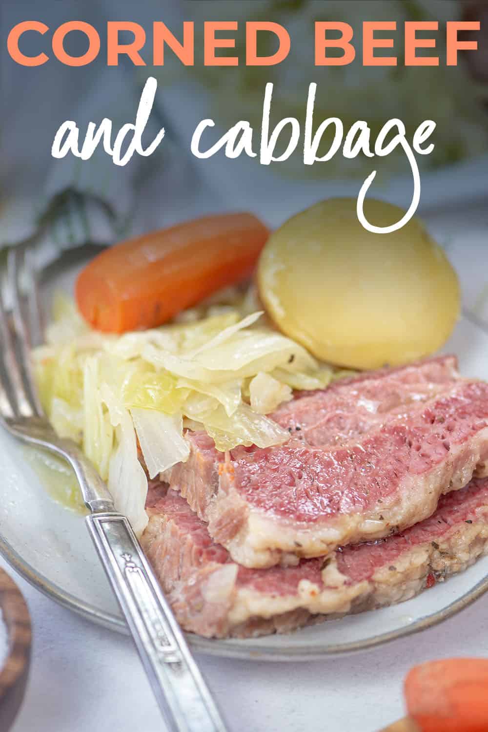 corned beef and cabbage on plate.