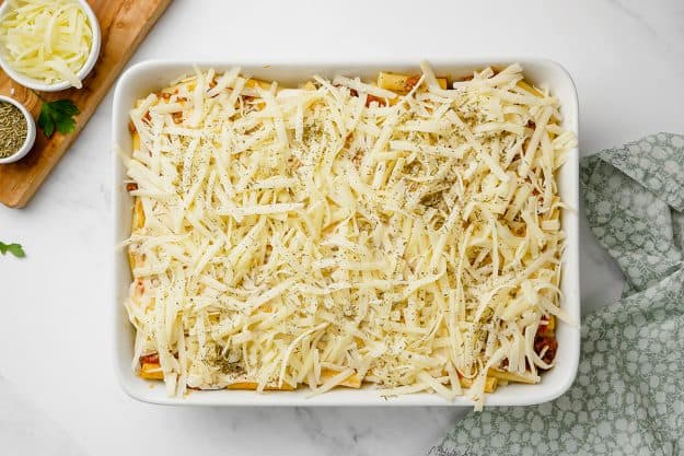 cheese on top of casserole.
