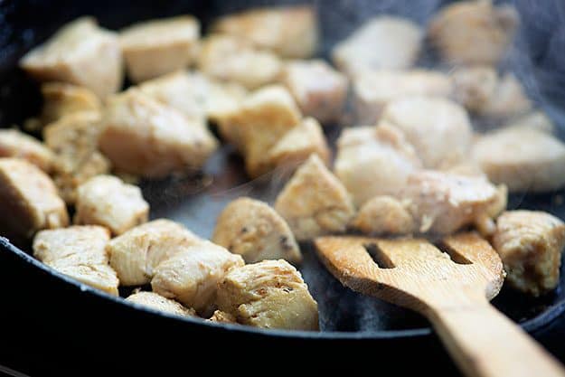 browning chicken in skillet