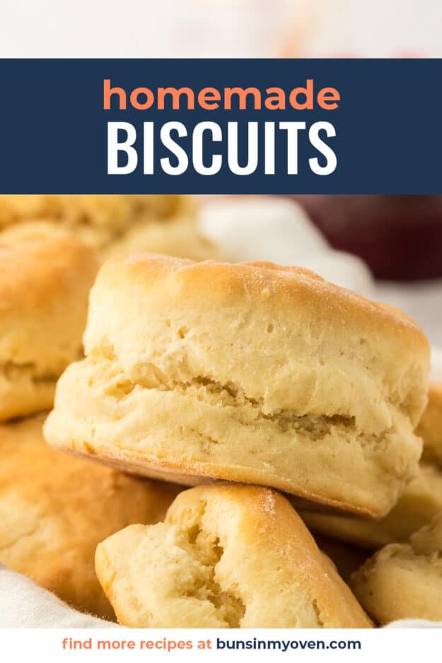Biscuits stacked together.