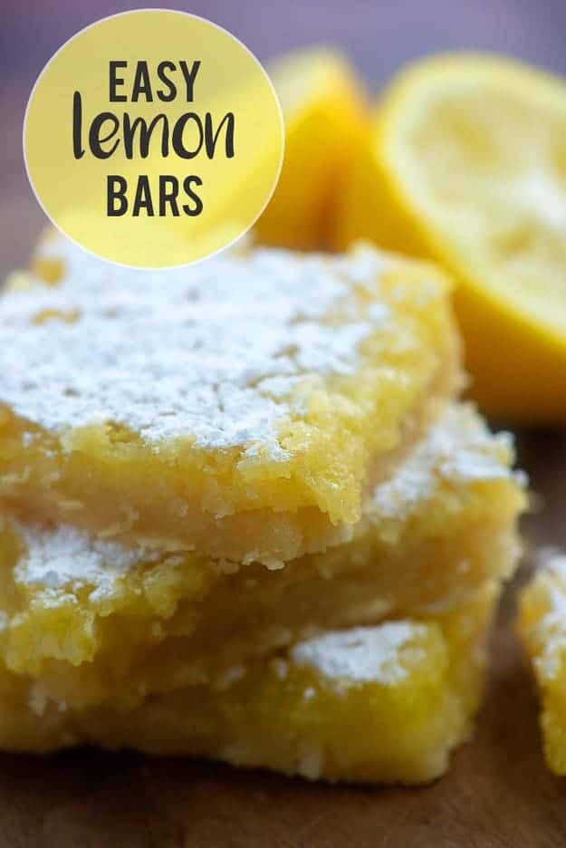 lemon bars on cutting board