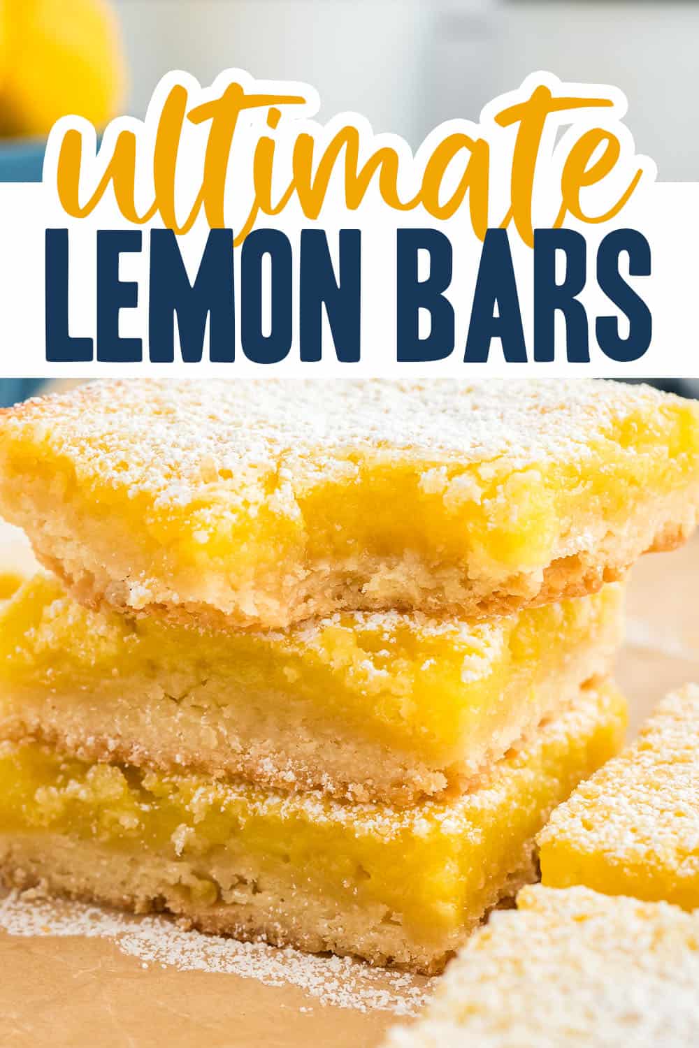 Stack of lemon bars.