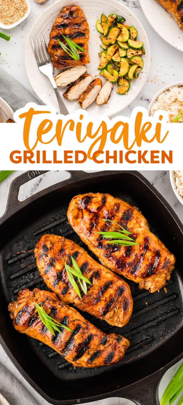 collage of teriyaki chicken images.