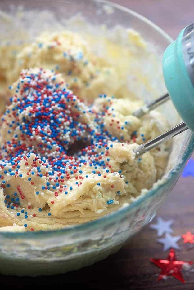 cookie dough with sprinkles.