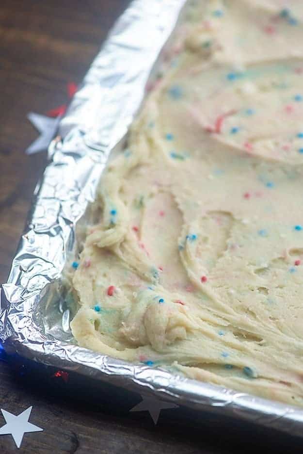 Sugar cookie dough on foil.