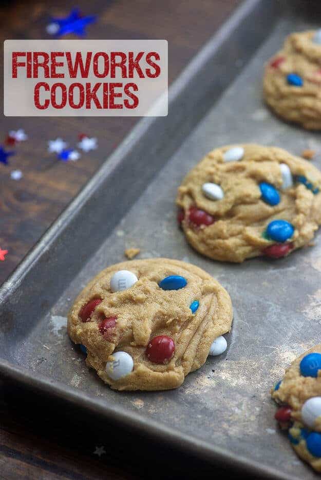 Cooked cookies on a baking sheet.