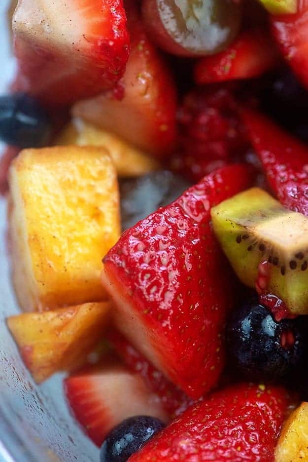 Close up of fruit salad.