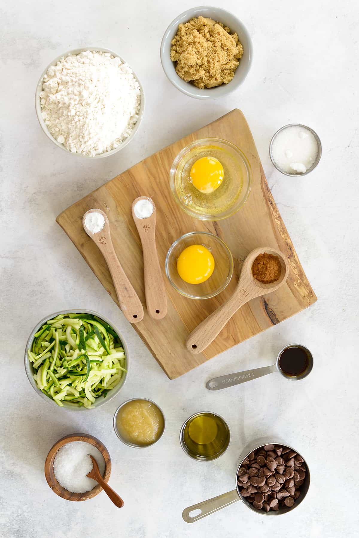 chocolate chip zucchini bread ingredients.