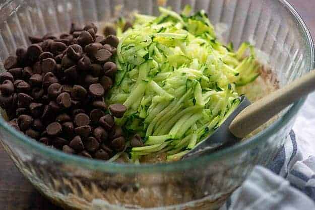 zucchini bread batter in bowl