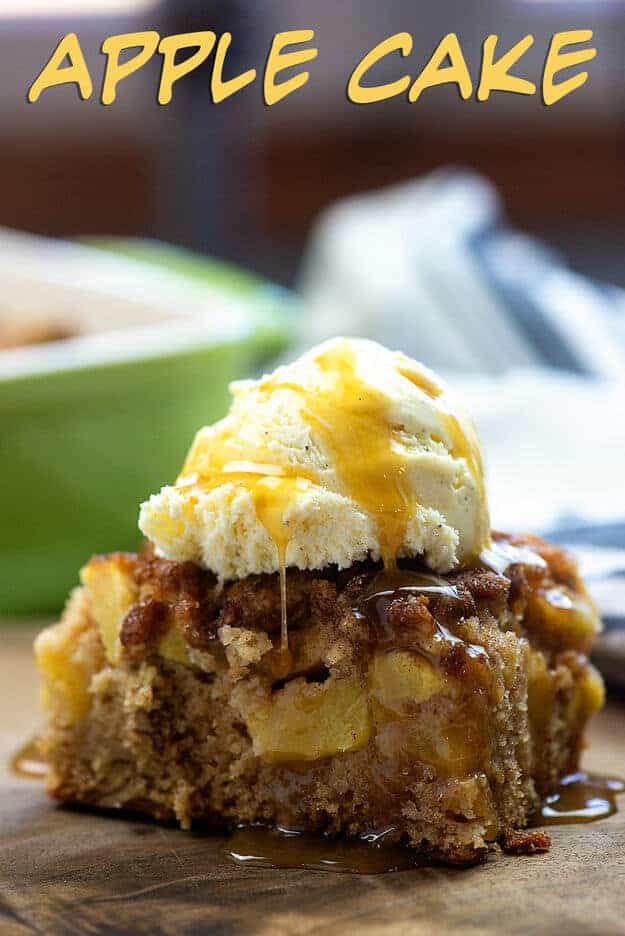 A side view of a piece of cake and ice cream.