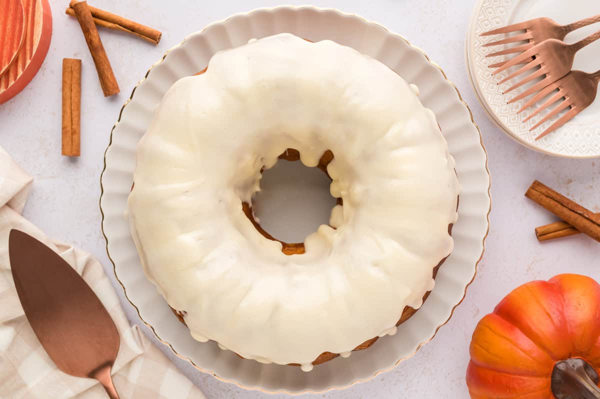 Pumpkin Bundt Cake with Cream Cheese Glaze