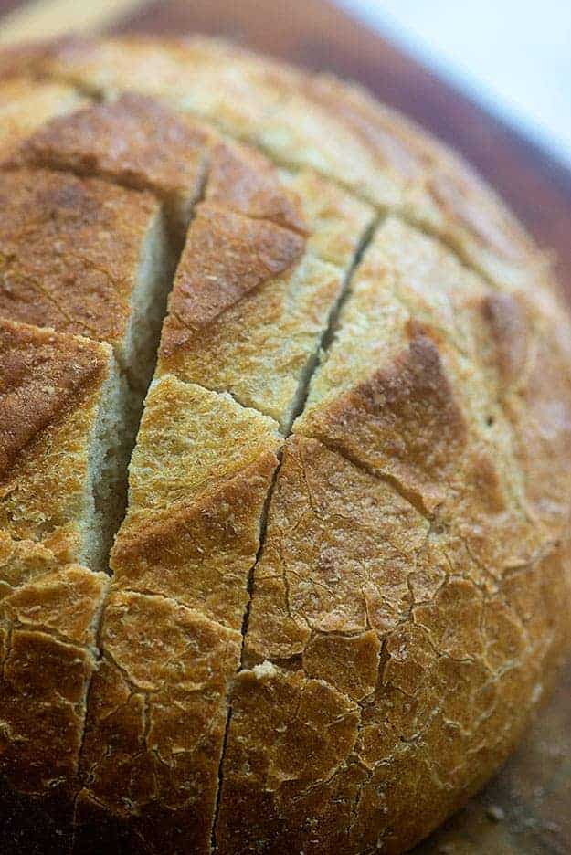 sliced sourdough loaf