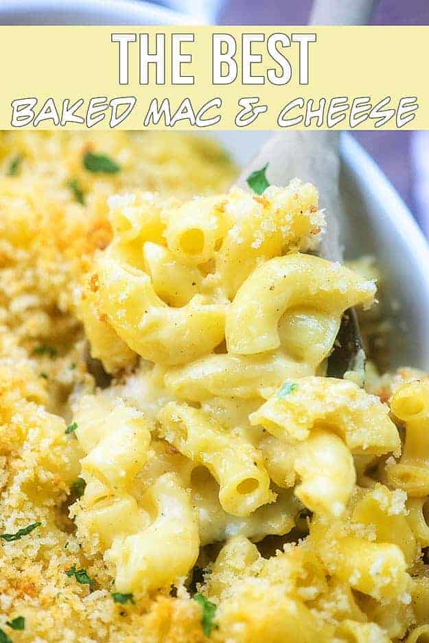 A close up of a plate of baked Cheese and Macaroni