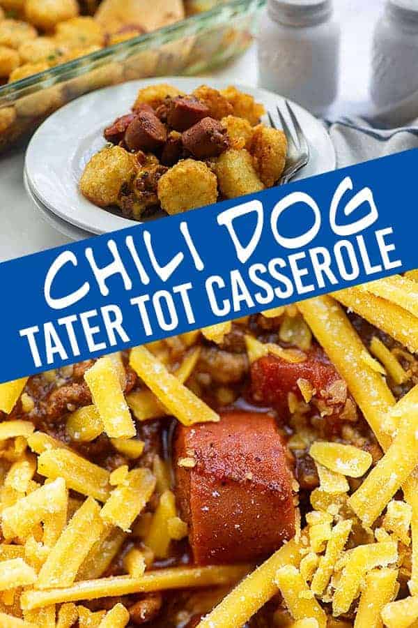 Chili dogs and tater tots mixed together.