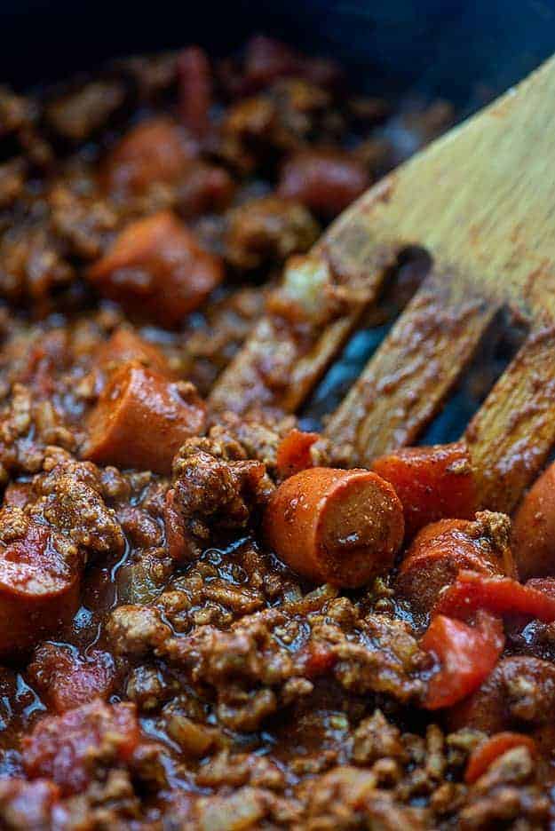 hot dogs in chili