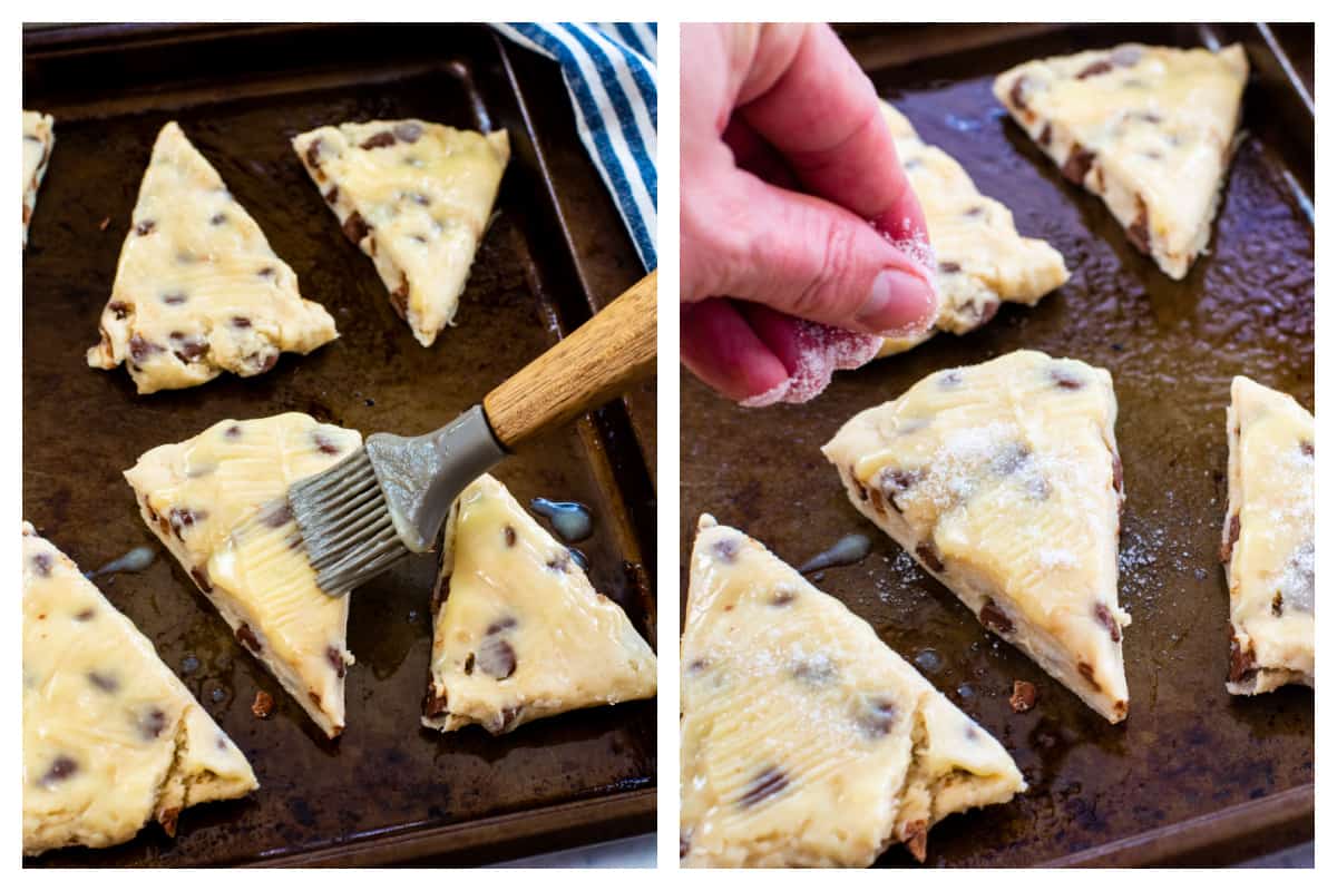 Topping for chocolate chip scones.