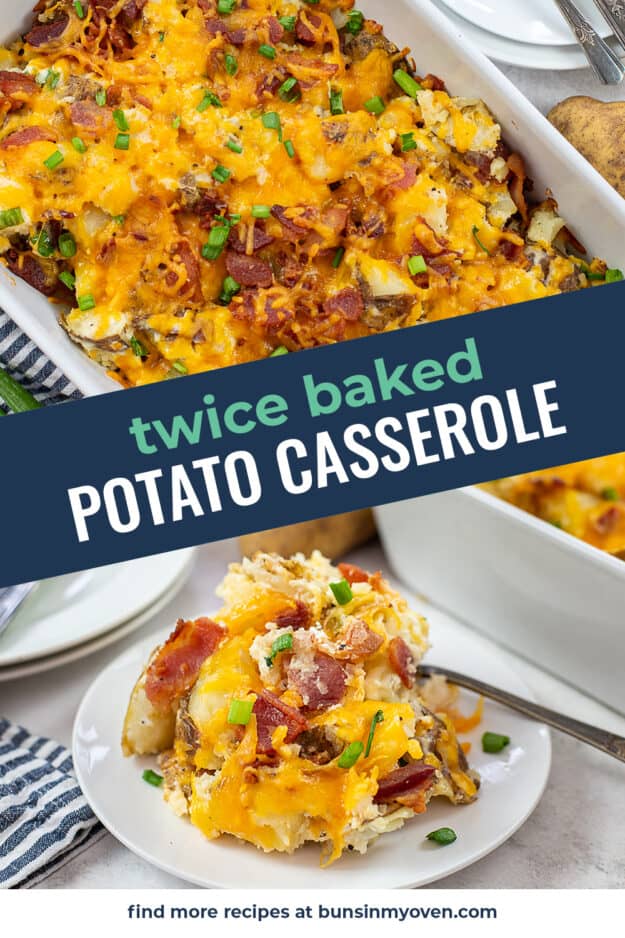 collage of potato casserole images.