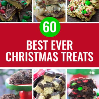 A bunch of different types Christmas treats in a photo collage.