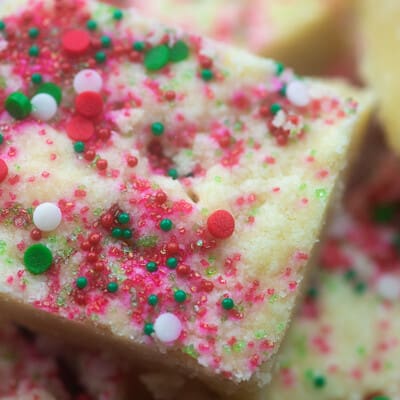 shortbread cookie bars with sprinkles
