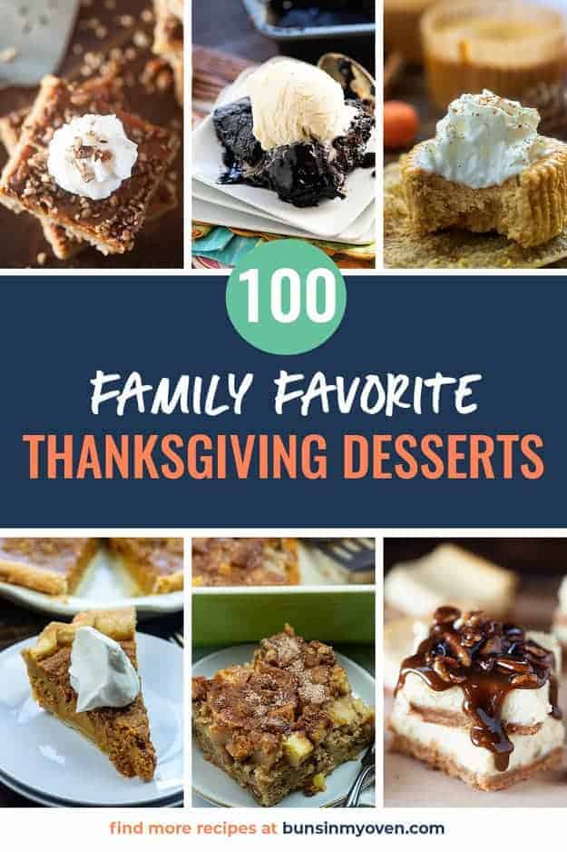 collage of thanksgiving dessert recipes