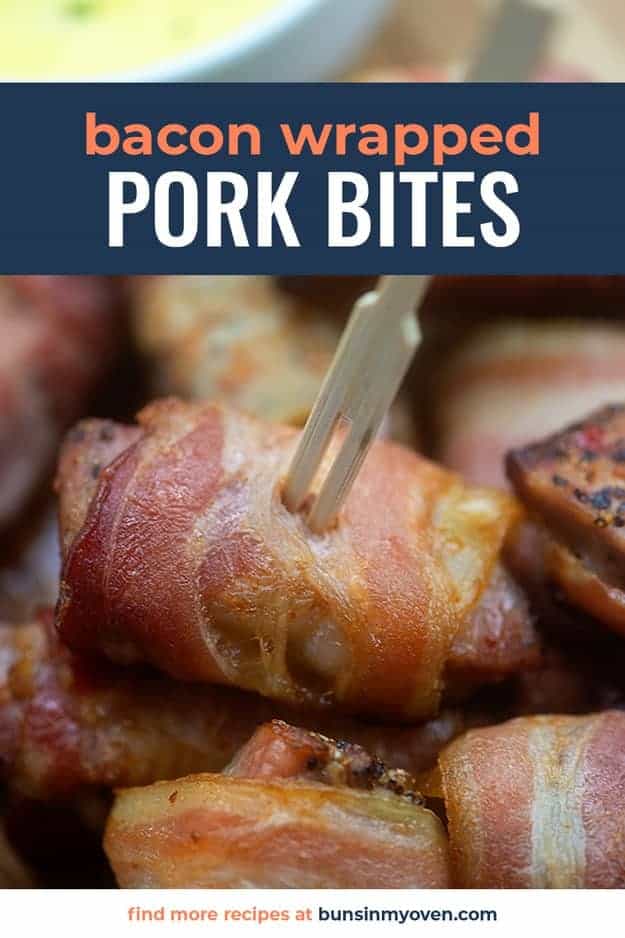 Bacon Wrapped Pork Bites With Homemade Honey Mustard