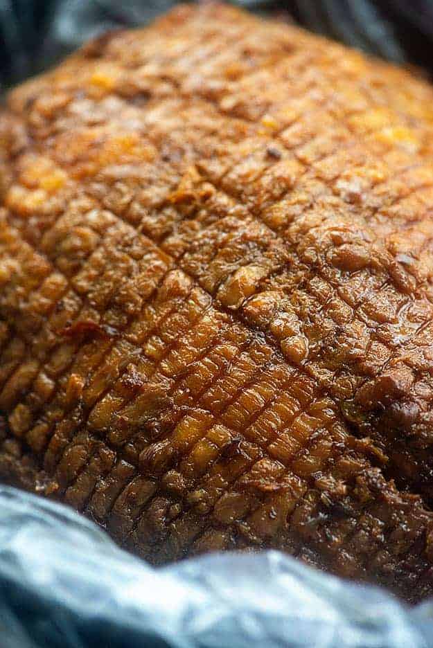 Small Crock Pot Ham with Brown Sugar Honey Glaze - 101 Cooking For Two