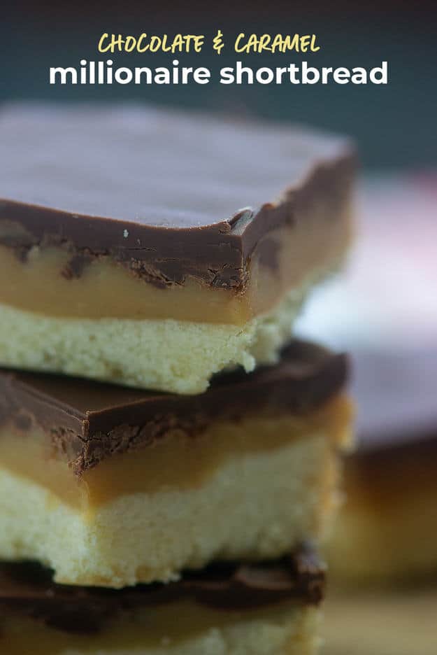 Shortbread stacked up on top of each other.