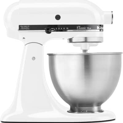 white stand mixer.