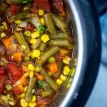 A bunch of vegetables in an instant pot.