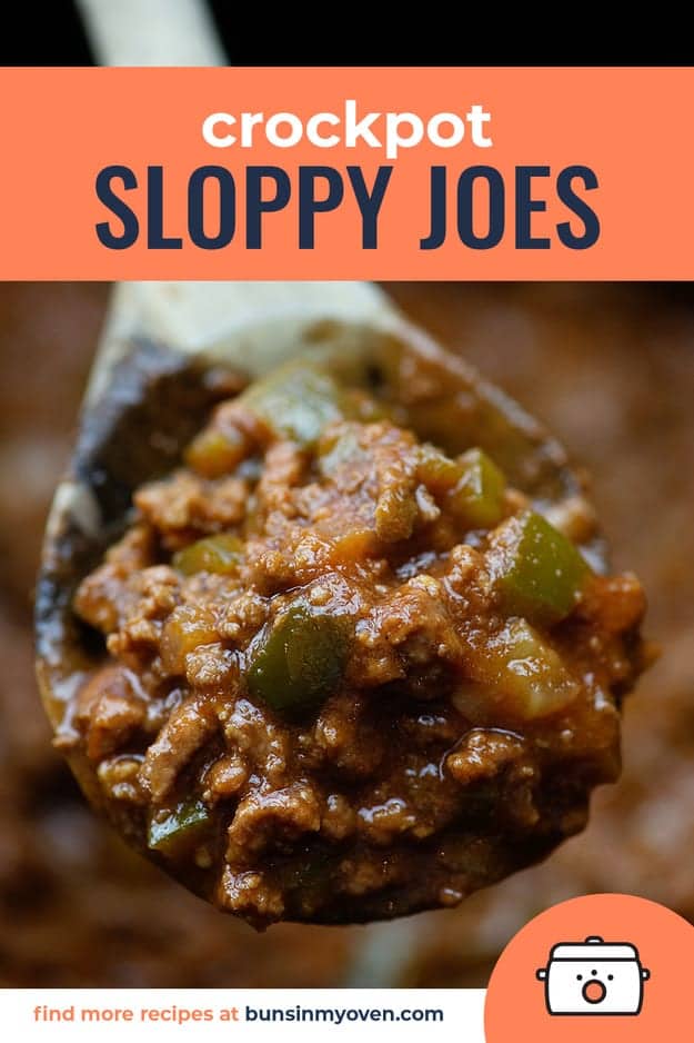 Sloppy Joe filling on a wooden spoon.