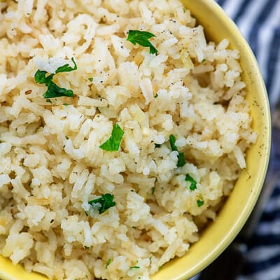 rice pilaf recipe in bowl
