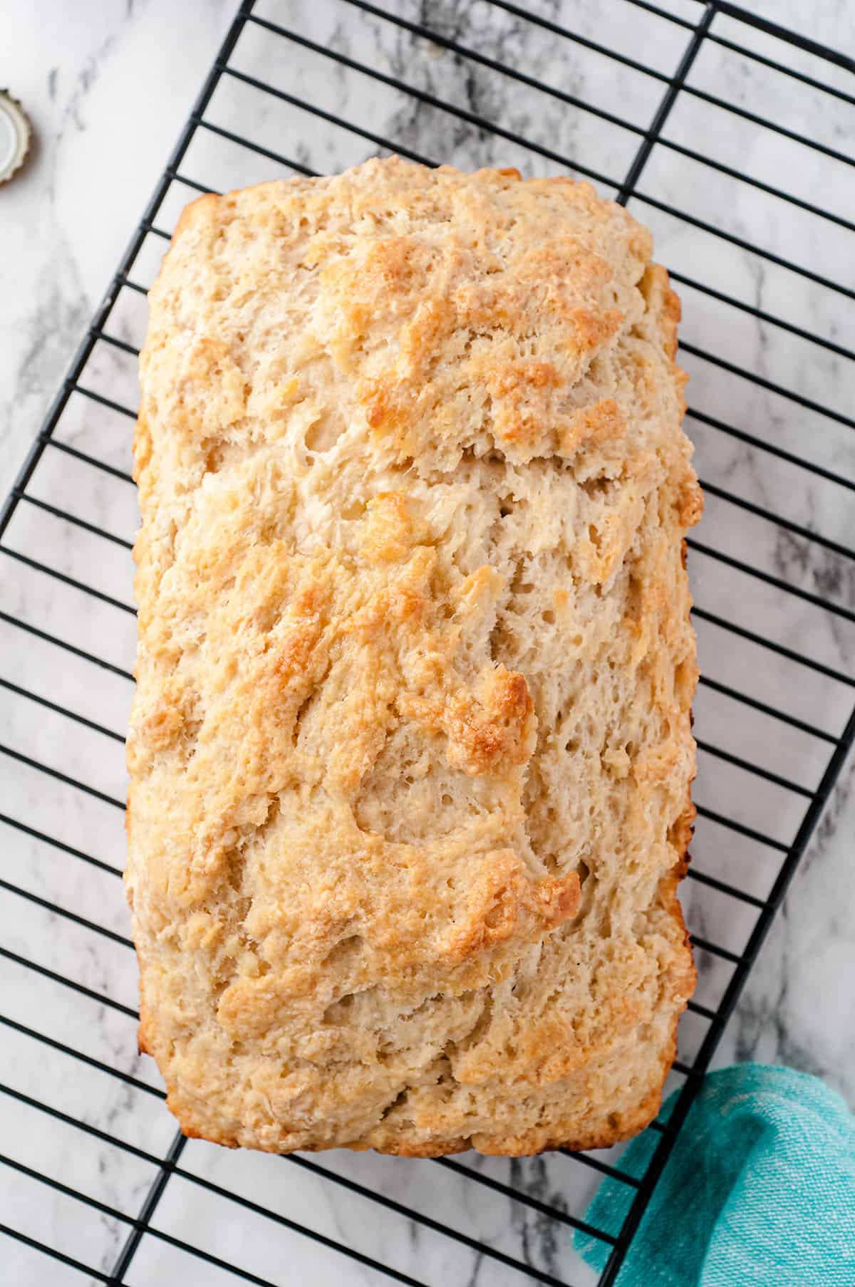 beer bread on cooling rack