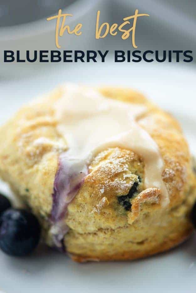 the best blueberry biscuit recipe on a white plate