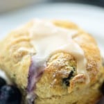 blueberry biscuit on white plate