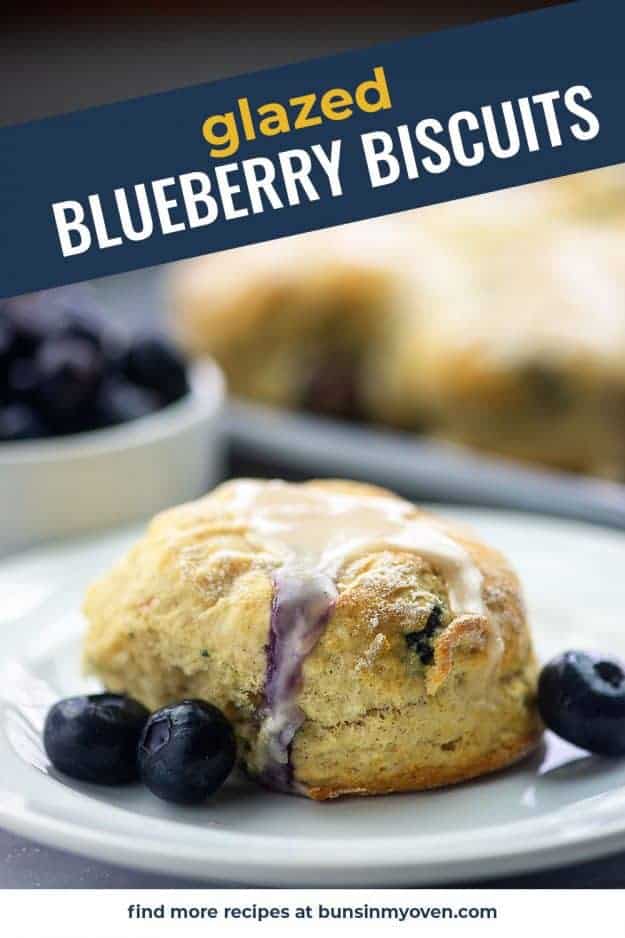 biscuits with blueberries on white plate